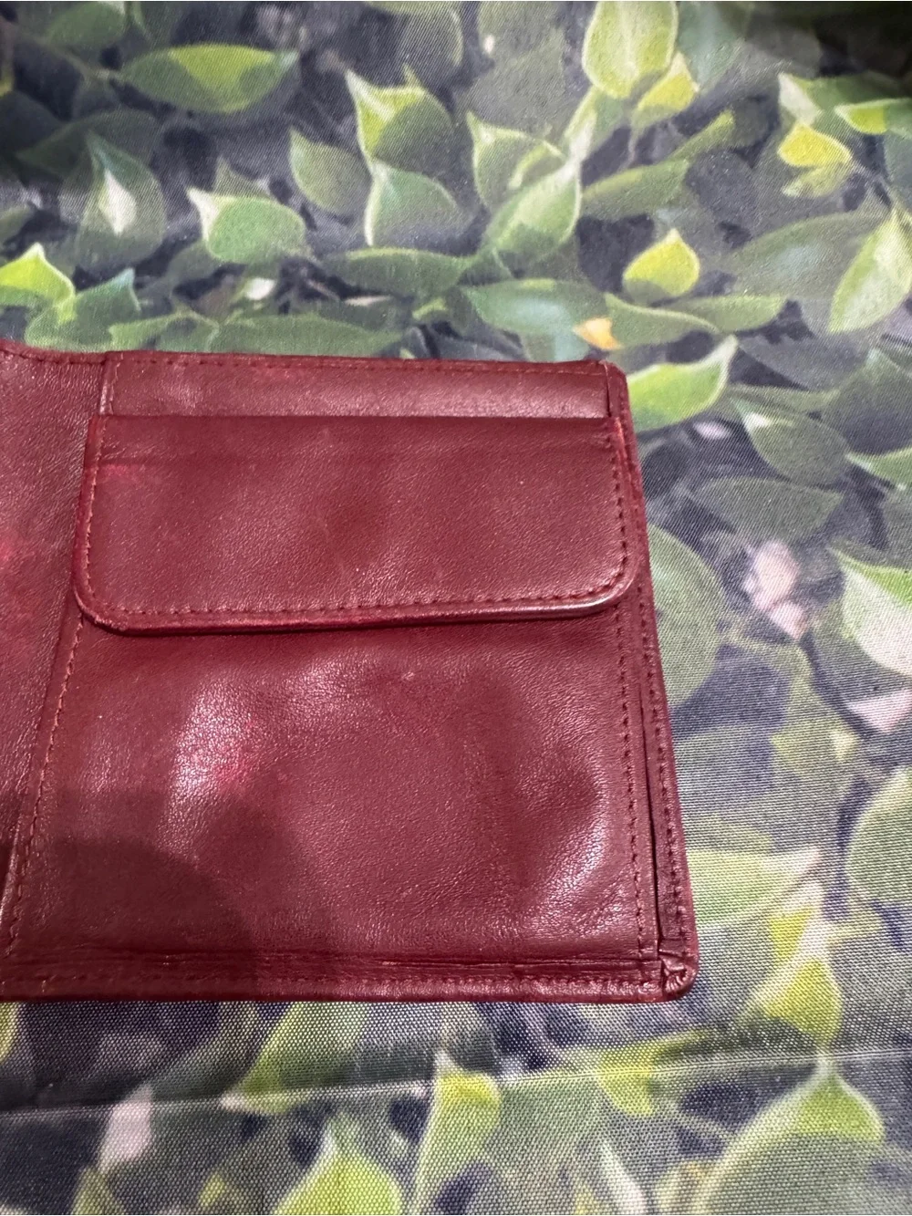 Cartier Men's Leather Bifold Wallet - Burgundy with Gold Accents